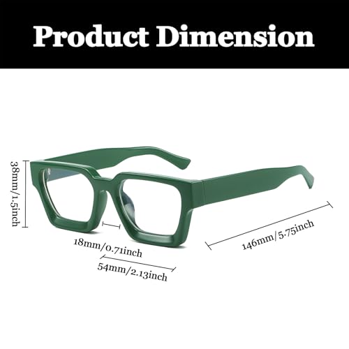 LJCZKA Blue Light Glasses Square Frame for Women Men Computer Glasses Thick Frame Anti Eye-Fatigue Headache for Reading Texting & Gaming - Image 3