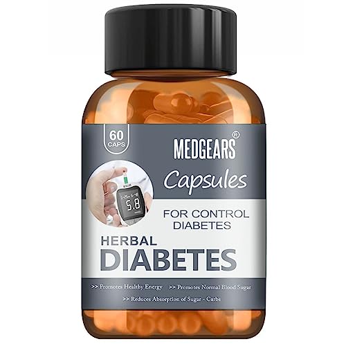 MEDGEARS Herbal Diabetes Diabetic Support Supplements to Manage Diabetes and Blood Sugar Levels (60 Capsules) MEDGEARS Herbal Diabetes Diabetic Support Supplements to Manage Diabetes and Blood Sugar Levels (60 Capsules)