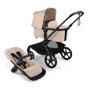 Bugaboo Kangaroo All-Terrain Single-to-Double Tandem Stroller for Infant and Toddler, for Up to Three Kids, XL Wheels, One-Hand Operation, Large Bassinet, XL Underseat Storage (Desert Taupe)