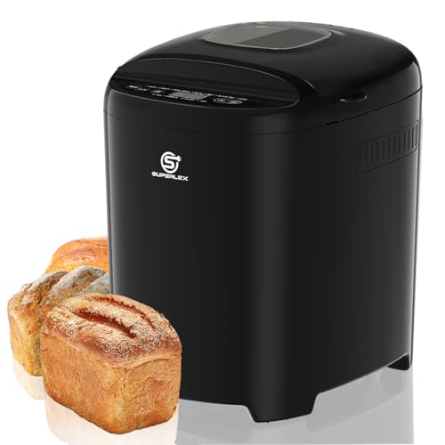 SUPERLEX Brotbackautomat 550W Bread Maker Machine Brotbackautomaten mit 11 Programme 2 Größen 700g 900g LCD Display Timer 13h Warmhaltefunktion Stromausfall Gedächtnis Für Frühstück Küche Zuhause SUPERLEX Brotbackautomat 550W Bread Maker Machine Brotbackautomaten mit 11 Programme 2 Größen 700g 900g LCD Display Timer 13h Warmhaltefunktion Stromausfall Gedächtnis Für Frühstück Küche Zuhause