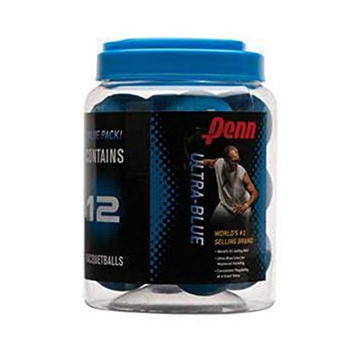 Bolas de raquetebol Penn, azul, pacote com 12