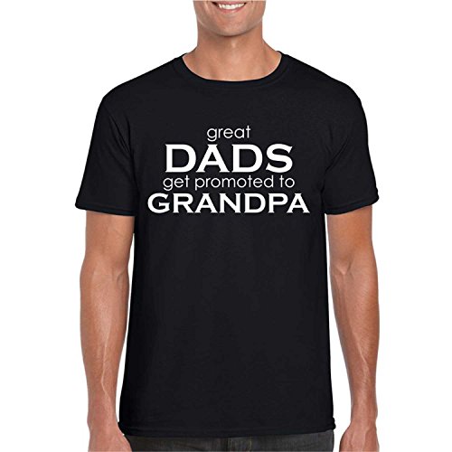 Image of TheYaYaCafe Men's Cotton T-Shirt for Grandfather; Great Dads Get Promoted to Grandpa