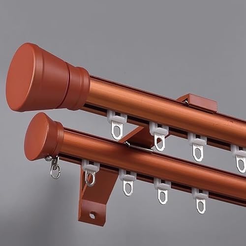 Heavy-Du 5.1m (16.7ft) Double Curtain Track System, Silent Aluminum Sliding Rods for Bay Windows, Perfect for Room Dividers & Shower Curtains, Easy Installation