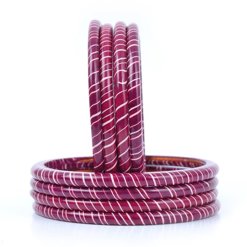 Image of Lac Bangle Set For Women and Girls | Jaipuri Lakh Lehariya Chudi Set | Rajasthani Traditional Chuda |Set of 8