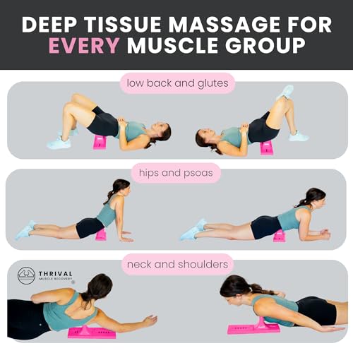 Image of Thrival Bullseye - Psoas Muscle Release Tool with Thrival App for Hip Flexor, Back, Hamstring, Glute, Iliacus, and Neck Pain - Deep Tissue, Trigger Point, and Myofascial Release - Pink