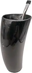 Cuia Guampa Tipo Chifre Tereré 300 ml Bomba Inox Preta