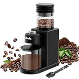 Wancle Elektrische Kaffeemühle mit Kegelmahlwerk - 25 Mahlgrade für Espresso/French Press/Filterkaffee, 2-12 Tassen Kapazität, Leise, 80g Bohnenbehälter (erweiterbar auf 120g)