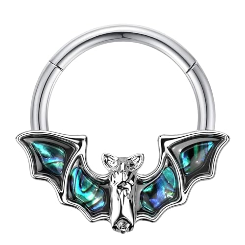 VERAMI 16G 316L Septum Rings Hoops Stainless Steel Septum Piercings Bat Cartilage Earrings Helix Conch Daith Piercing Jewelry For Women and Men