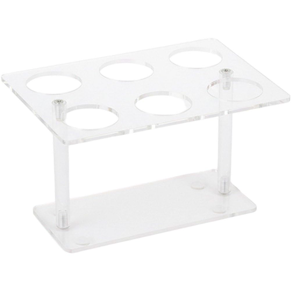 Baokuan 6 Hole Ice Cream Cone Stand Acrylic Cone Holder, Clear Sushi Hand Roll Display Rack for Party Wedding, Bakery Candy Buffet