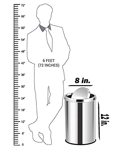 Image of OPR Stainless Steel Swing Dust Bin with Lid| Trash Can for Home, Kitchen, Washroom, Offices And Bathroom (10 X 14 in. -20 Liter)