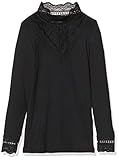 Langarmshirt mit Rippstruktur NAME IT Mädchen 13173362 Langarmshirt, Schwarz (Black Black), 146 (Herstellergröße: 146-152)