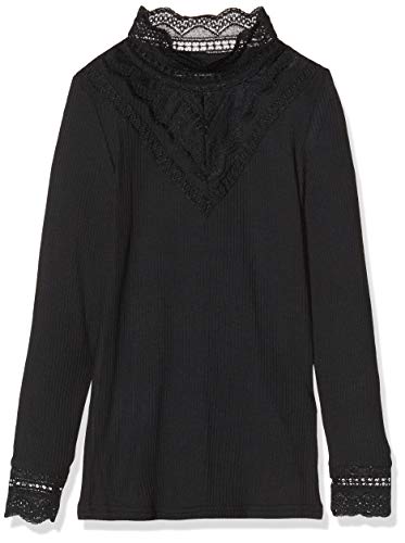 NAME IT 13173362 Camiseta de Manga Larga, Negro (Black Black), 6 años para Niñas