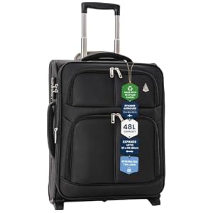 Aerolite Expandable 55x40x20cm to 55x40x23cm Ryanair Priority Max Super Lightweight Carry On Hand Cabin Luggage Suitcase 55x40x20 55x40x23 with 2 Wheels, Approved for Jet2 British Airways & Many More