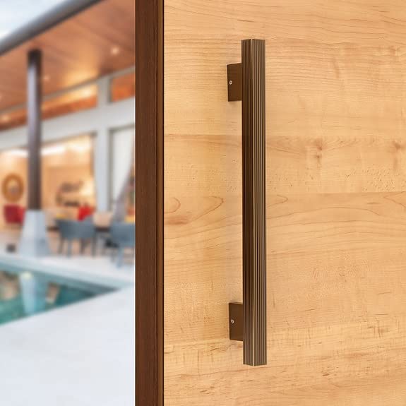 WSKART Set of 1 Bronze Square Lining Desing 8inch Door Handles for Main
