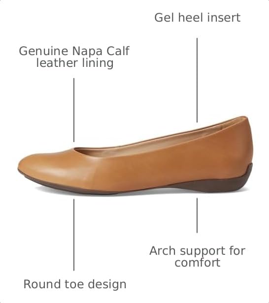 Image of Women's Genuine Leather Comfort Slip on Ballet Flats