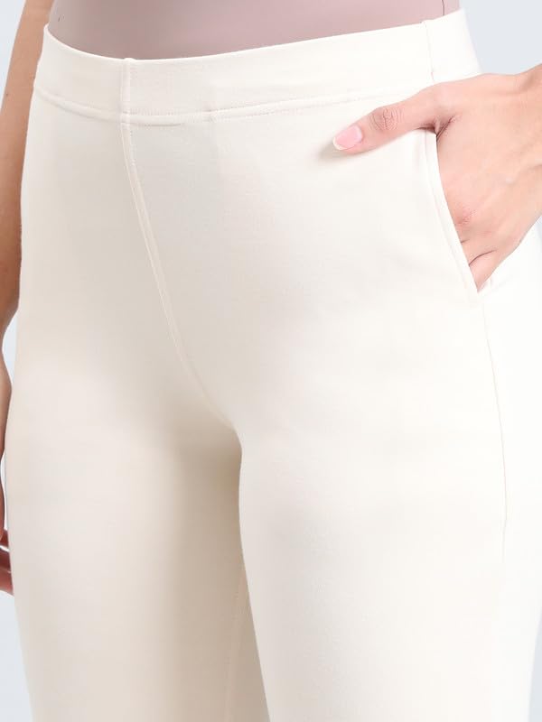 Image of GO COLORS Ponte Smart Kurti Pants Full Length for Women | Breathable, Mid Rise