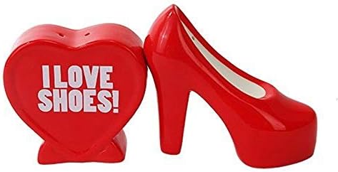 I LOVE SHOES CERAMIC MAGNETIC SALT PEPPER SHAKERS image 2