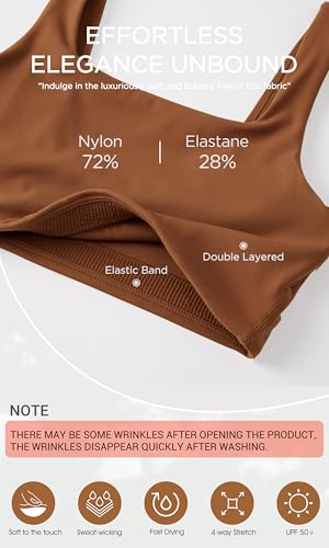 Image of ODODOS Square Neck Sports Bra for Women Wirefree Non Padded Yoga Tank Workout Crop Tops