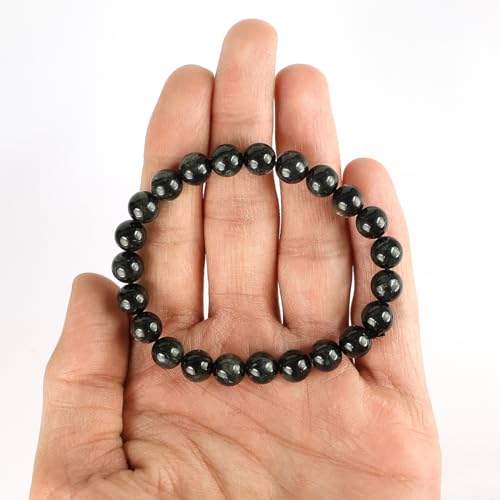 Image of Reiki Crystal Products Natural Crystal Stone 8 mm Round Bead Bracelet for Men & Women | Stretchable Gemstone Bracelet for Meditation, Yoga, Reiki & Daily Wear