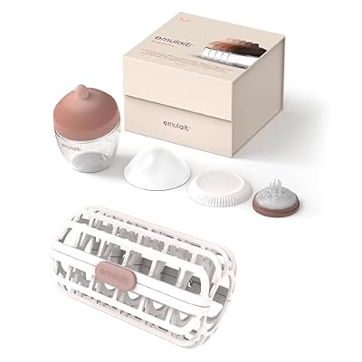 Emulait Classic Glass Baby Bottle, Shape 5, Color Medium & Dishwasher Basket Bundle
