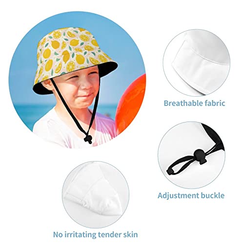 Fruit Lemon Pattern Kids Hats Children's Bucket Fisherman Cap Outdoor Summer Travel Beach Hats4