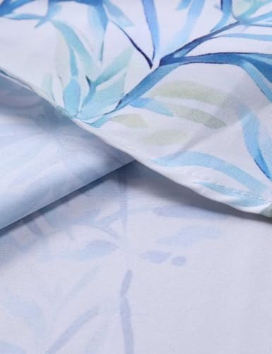 Image of Yimoon Men's Summer 2 Piece Outfits Tropical Print Short Sleeve Button Down Hawaiian Beach Shirt and Shorts Set