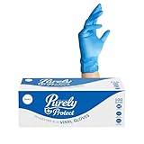 Blake & White Blue Vinyl Gloves Small - Purely Protect Powder and Latex-Free Disposable Gloves - BSEN455 Certified for Medical, Healthcare and General Use - Box of 100