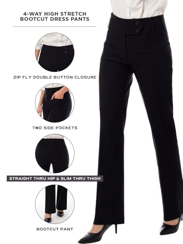 Image of Design by Olivia Women's Dress Pants Bootcut Work Slacks Stretch Office