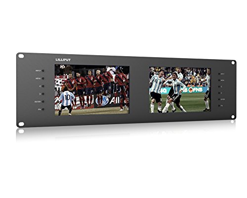 Image of Lilliput RM-7028S Dual 7 inch 3RU Rack Monitors with Dual 7 inch IPS Screens, Viewing SD, HD and 3G-SDI Video on 3RU Rack Monitor.