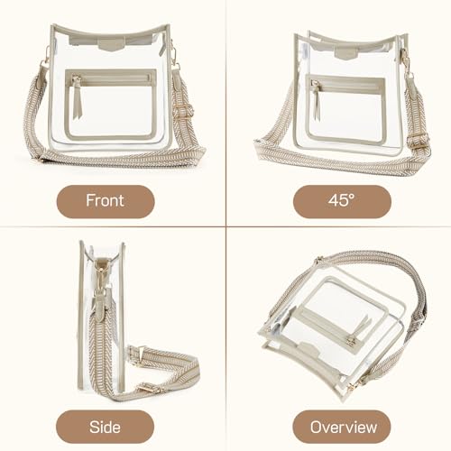 Image of Missnine Clear Crossbody Bags for Women Stadium Approved Clear Purse for Concert Transparent Plastic Bag with Guitar Strap