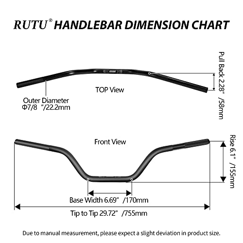 Image of RUTU Universal 7 /8 inch 22mm Dirt Bike Handlebars with Chest Protector Pad for CRF YZF KXF KLX RMZ DRZ Pit Bike Motocross ATV Quad - Black - Reducing Craft, High strength