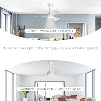AI-LIGHTING Deckenventilator mit Beleuchtung und Fernbedienung 106cm Deckenlampe mit Ventilator 3 Lichtfarben| 6 Geschwindigkeiten|Timer Deckenleuchte mit Ventilator für Wohnzimmer Schlafzimmer – Ansicht 8