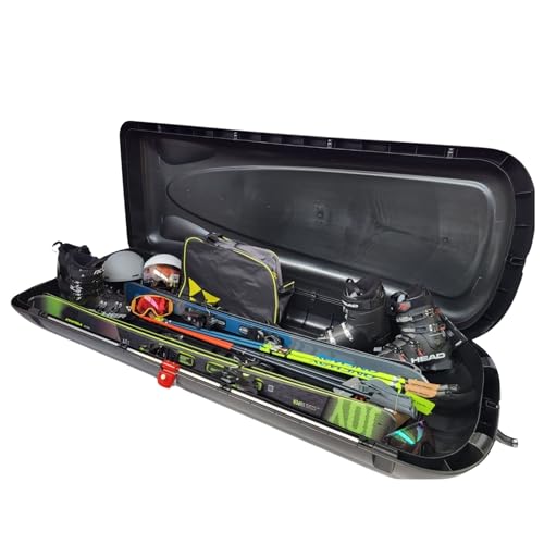 Skibox Ski Gepäckbox Dachbox Auto Dachkoffer - VDP BA-480 - Volumen 480 Liter - Außenmaße: 200 x 79 x 37,5cm (LxBxH) - Ski und Snowboardbox - Autokoffer...