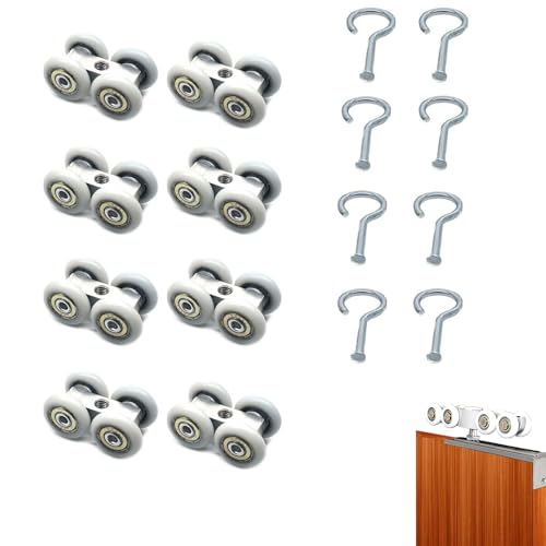 CTForest8 Pièces Roulettes Pour Portes Coulissantes, Roulettes Pour Portes Coulissantes, Porte coulissante à roulement à billes, Adaptées aux Balcons, Cuisines, Salles à Manger