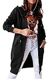 PRETTYGARDEN Women's Zip Up Hoodies Casual Long Sleeve Hooded Sweatshirts Spring Fall Jacket Coat with Pockets (Black,Medium)
