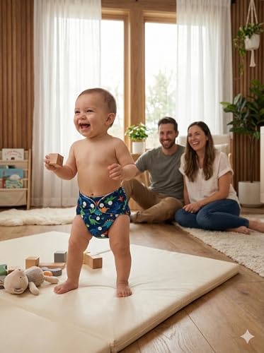 Image of Reusable Cloth Diaper for Babies | Washable Baby Cloth Diaper with Absorbent Insert | Leak Proof Adjustable Free Size Pocket Diaper 3M -3Years | Eco Friendly Reusable Baby Diaper (2, ORANGE DINO, One Size)