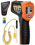 POROMETISTO 6-in-1 IM06MAX Temperature Gun,-58-1472°F Infrared/Ambient Temperature Measurement Infrared Thermometers,Industrial Laser Thermometer Gun with 4 in 1 High/Low Temperature Alarm Setting