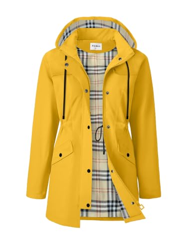 RUMIA Raincoat Women Waterproof Long Hooded Trench...