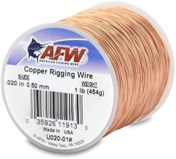 American Fishing Wire 0.020-Inch Diameter Copper Rigging Wire, 1-Pound, Copper