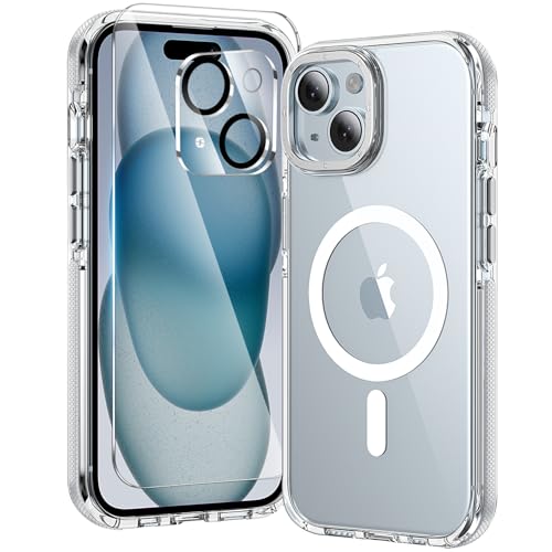 toushion 3 in 1 for iPhone 15 Case Clear Bumper