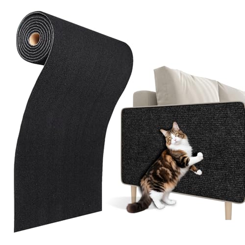 ReWallpaper Protection Canapé Chat Anti Griffe Noir Moquette Griffoir Mural Chat Autocollant 30CMx2M Tapis Grattoir Chats Noir pour Porte Meuble Mur Pied De...