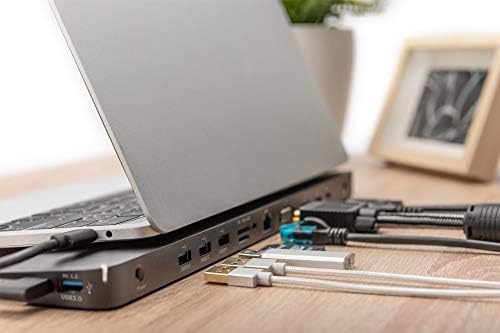 DIGITUS Stacja dokująca USB-C do laptopów 14" - 14 portów - 1x HDMI, 1x DP, 1x VGA (4K@30Hz) - 5x USB 3.0 / USB 2.0, 2x USB Type-C - RJ45 LAN, jack audio, czytnik kart - czarny