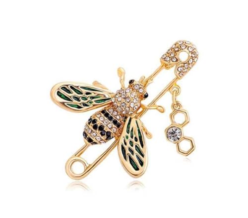 Cute Bee Brooch Crystal Enamel Brooch Insect Brooch Scarf Dress Collar Brooch Set Decorative Brooch Jewelry Accessories Gift