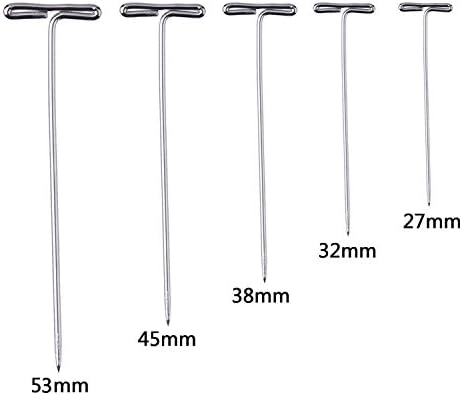 450 Pieces Steel T-Pins Nickel Plated 1 Inch, 1-1/4 Inch, 1-1/2 Inch, 1-3/4 Inch, 2 Inch