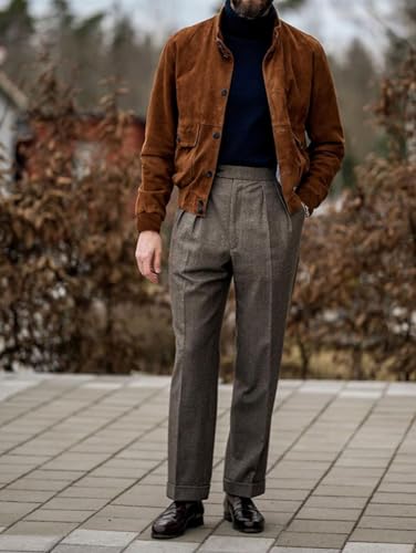 Men's Suit Jacket Vintage Suede Blazer Slim Fit Faux Leather Casual Sports Coat for Wedding Party4