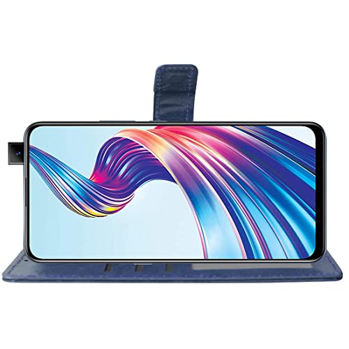 Image of Amazon Brand - Solimo Flip Leather Mobile Cover (Soft, Flexible & Kickstand Back case) Compatible for Vivo V15 (Blue)