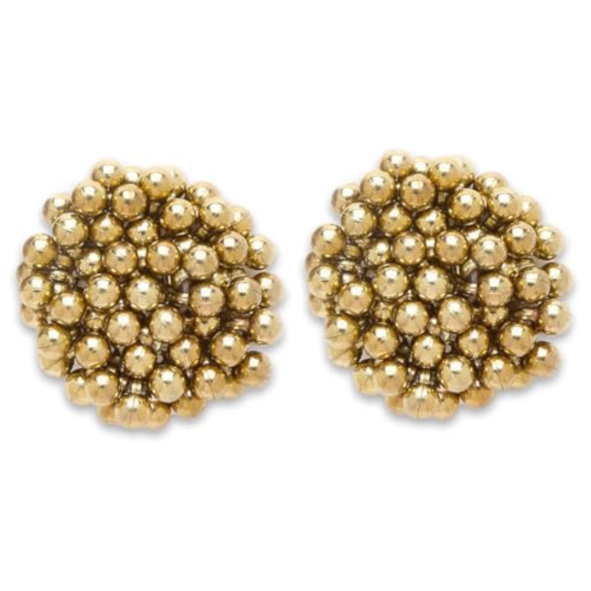 Women's Contemporary Stud Earrings with Enamel Balls