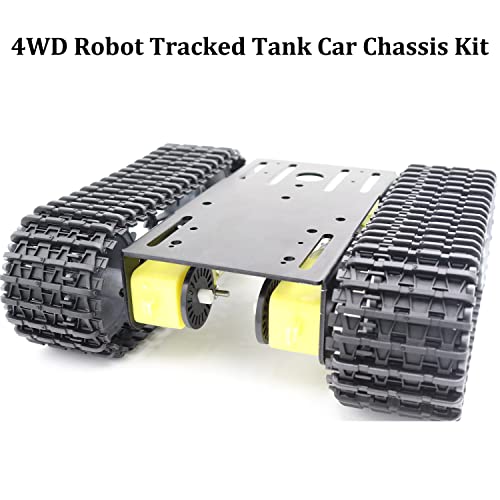 metal smart robotic rc tank chassis kit with 4pcs dc tt motors for arduino uno r3 raspberry piesteam education tt04 crawler tank car chassis platform for adults black