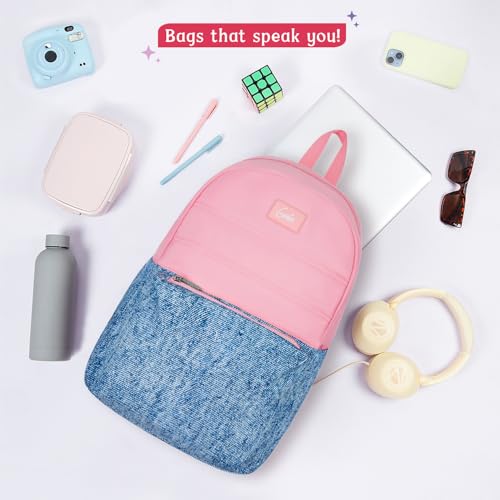 Image of Genie Casual Backpack for Girls |17 In-20 Ltr with Laptop Sleeve, Two Compartments and Trolley Sleeve with Padded Shoulders |Best for Books,Stationery,Lunch Box & Essentials