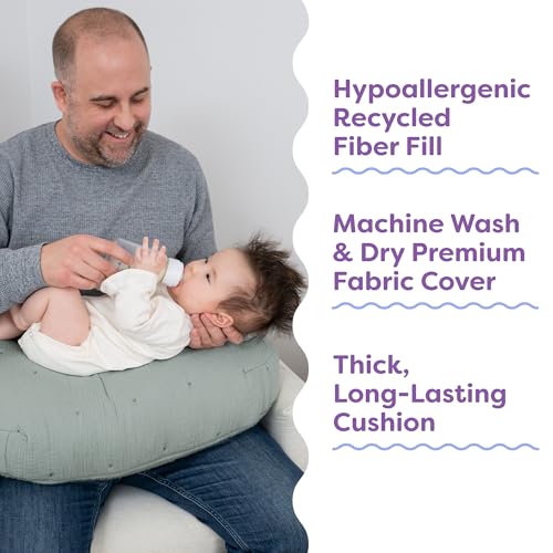 Image of Boppy Nursing Pillow, Cotton Muslin Ergonomic Breastfeeding Support Pillow